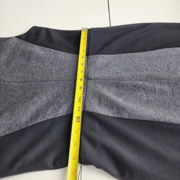 Chaps Colorblock Sheath Dress Stetch Black Gray Poly Rayon Elastane Zip Sz 12 - Picture 8 of 11